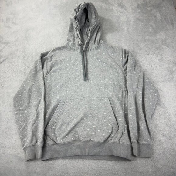 Nike Grey Swoosh Pullover Hoodie Men’s Size Small - Picture 1 of 11
